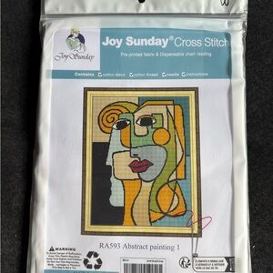 “Abstract Painting 1” Stamped Cross Stitch Kit Joy Sunday Color Coded W